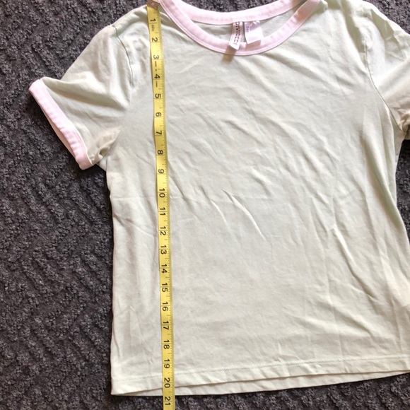 Divided Pastel Green and White Short Sleeve Tee - Picture 5 of 7